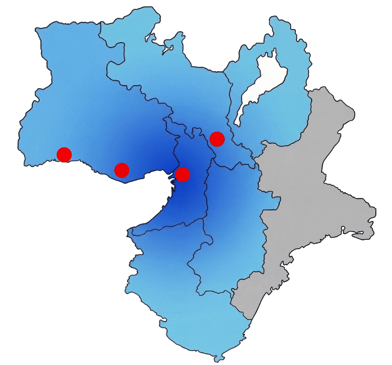 現金輸送の対応エリア（近畿エリア中心）